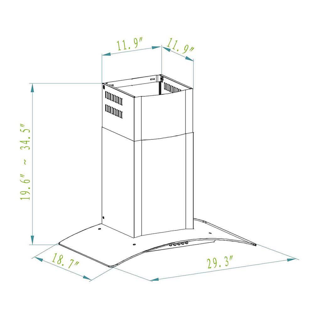 Winflo 30 in Convertible Wall Mount Range Hood in Stainless SteelGlass with Baffle and Charcoal Filters