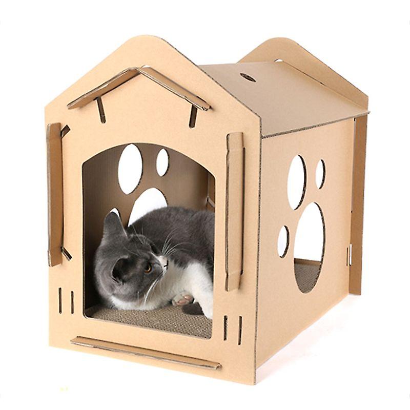 Corrugated paper cat house scratch boards