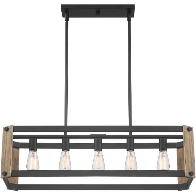 Wide Rustic Farmhouse 5 light Fixture For Kitchen Island Dining Room