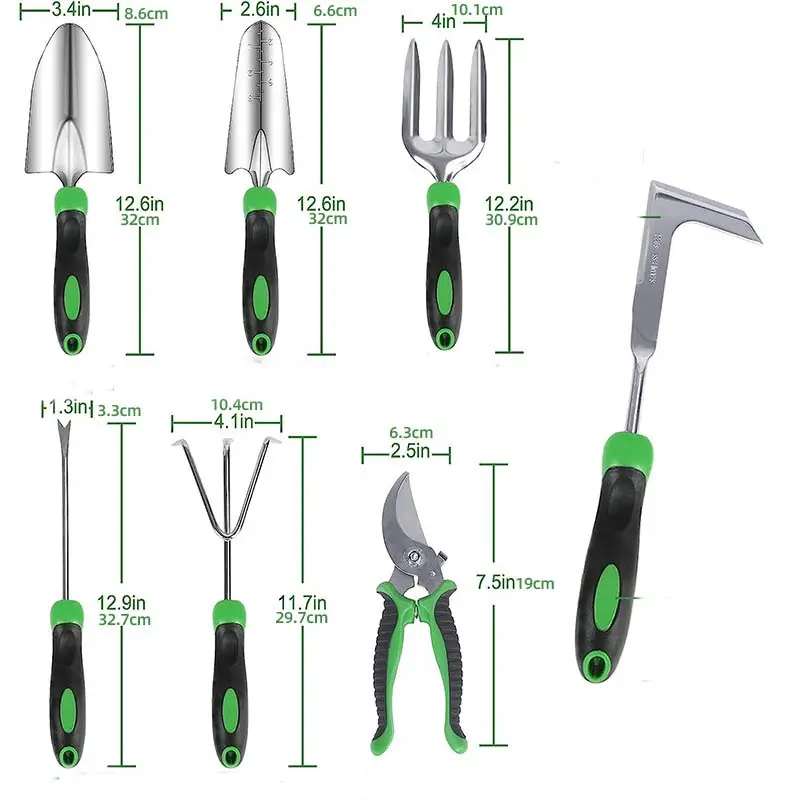 Custom 87 PCS Heavy Duty Garden Tools Starter Kit Gardening and Weeding Multi functional Flower Shovel Tool Set for Home use