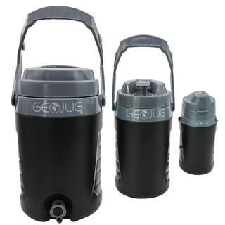 Brentwood GeoJug 3192 oz. Black Plastic Sports Water Jug Set (3-Piece) 985116820M