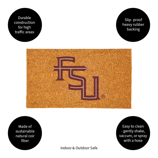 Evergreenncaaflorida State Seminoles Logo Natural Coir 28 X 16 Inches Indoor Outdoor Doormat