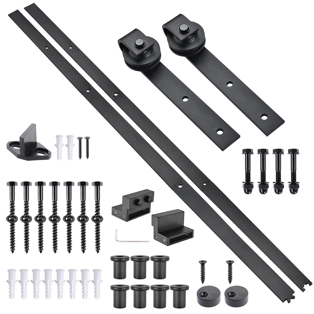 8' Single Sliding Barn Door Hardware Set Cabinet Roller Track