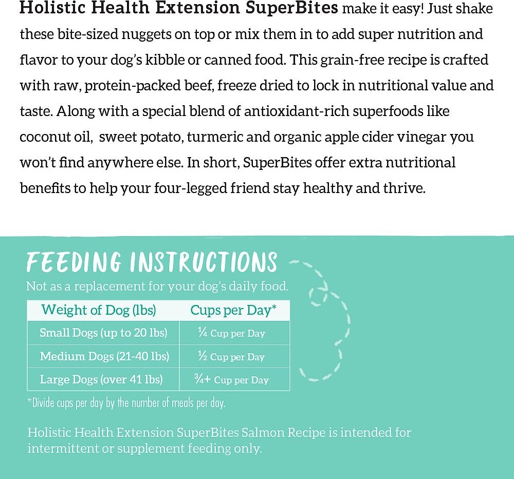 Health Extension Super Bites Salmon Recipe Freeze-Dried Raw Dog Food Mixer