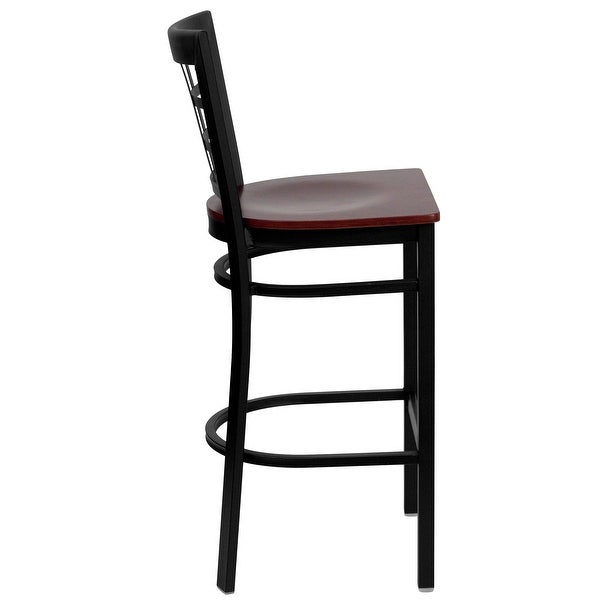 Window Back Metal Restaurant Barstool - 16