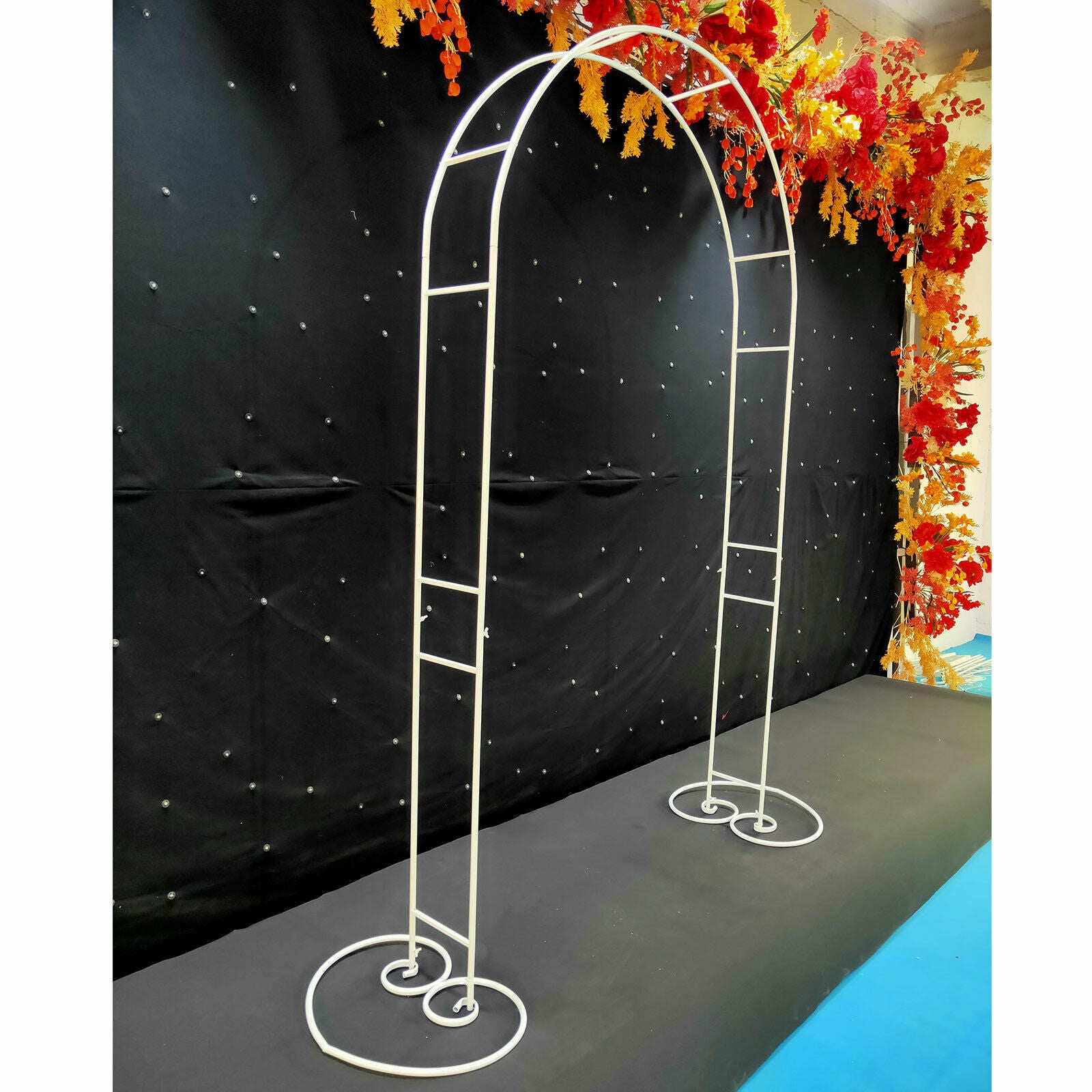 Oukaning 7.5Ft Metal Pergola Arbor Wedding Arch Garden Arbor  for Wedding Bridal Party DecorationsGarden Climbing Plants