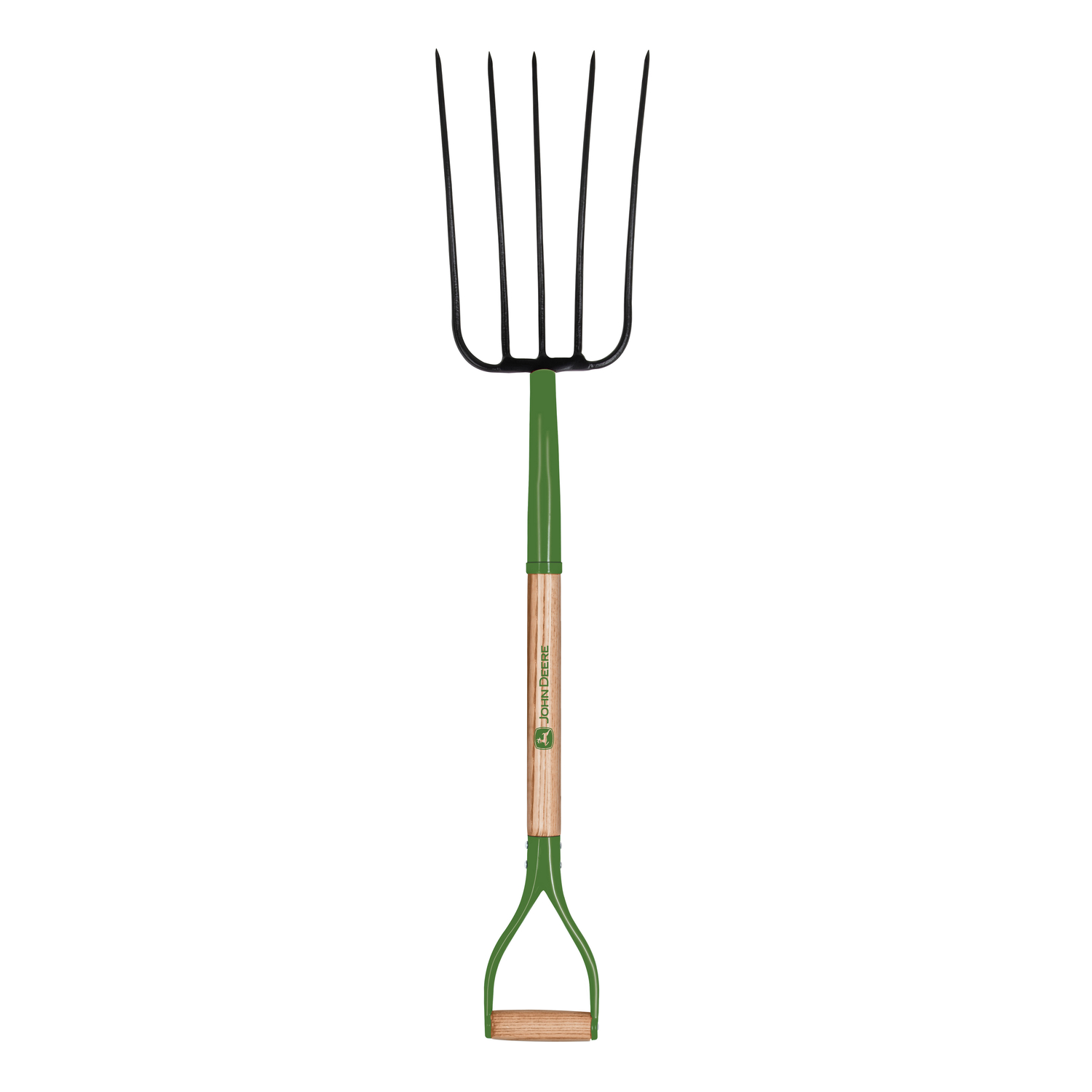 John Deere 5 Tine Steel Compost Fork 36 in. Wood Handle