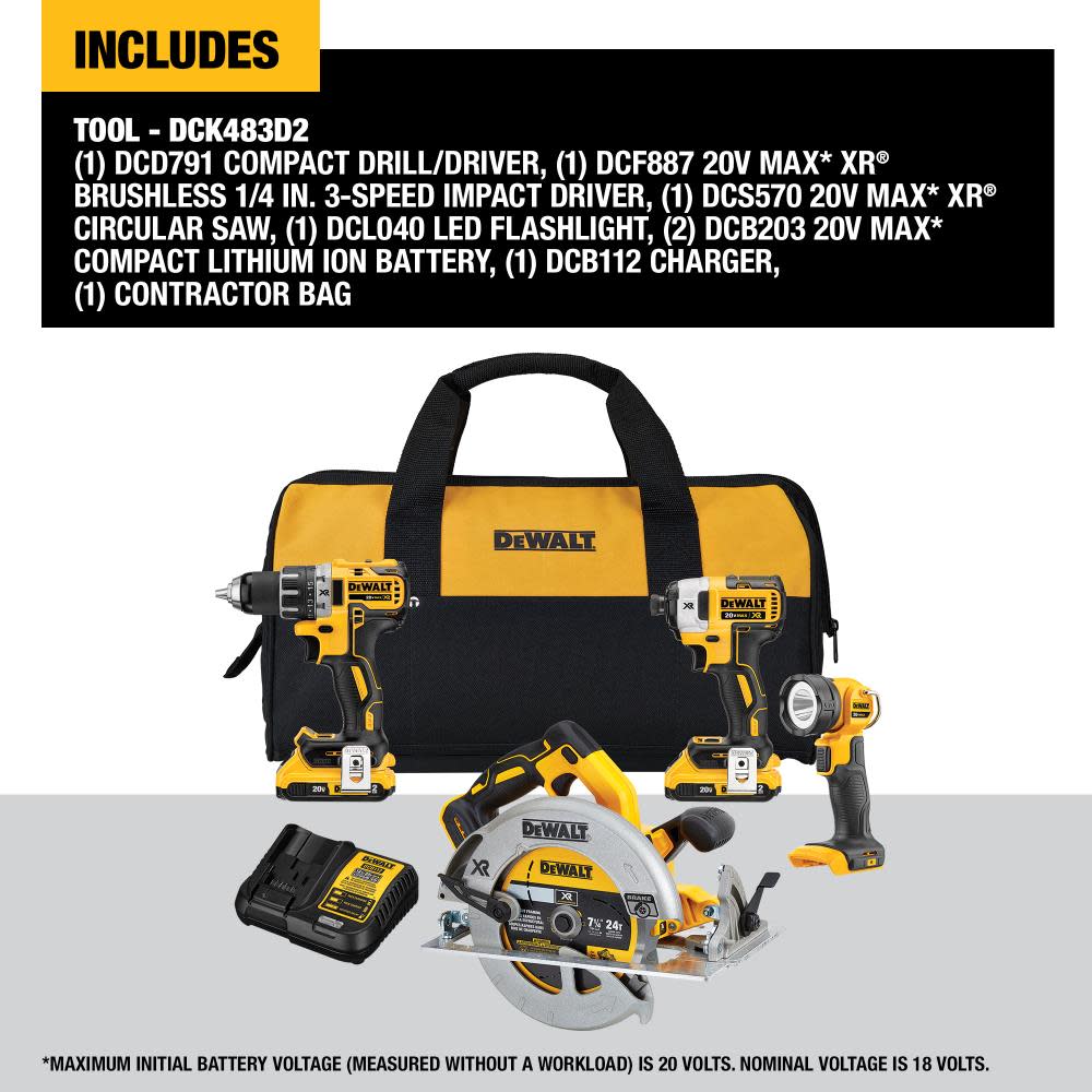 20V MAX XR® Compact 4-Tool Combo Kit