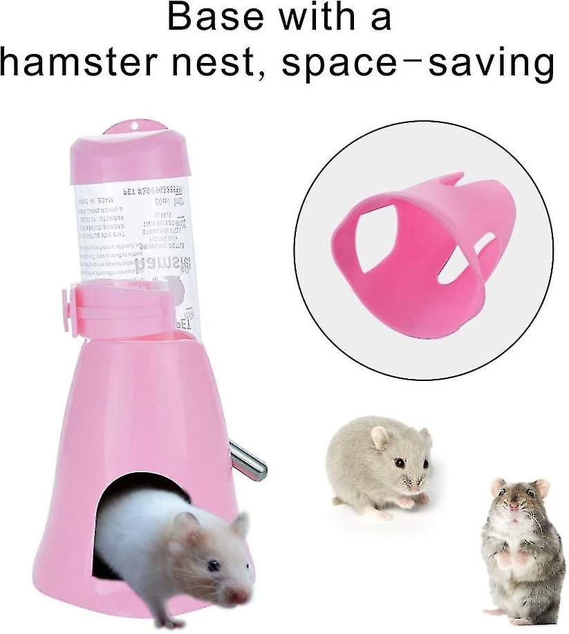 Water Dispenser For Small Animals，hamster，guinea Pig，rabbit，rat，ferret，gerbil，chinchilla，80ml，pink