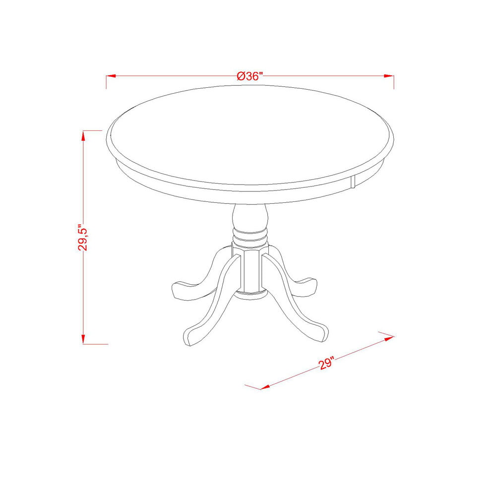 East West Furniture ANBO3-LWH-LC 3-Pc Kitchen table set with a Dining Table and 2 Faux Leather Chairs in Linen White Finish