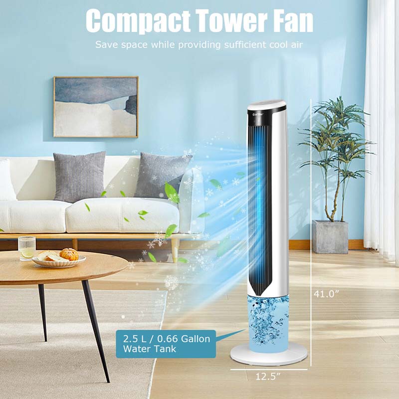 Canada Only - 41'' Tower Fan Evaporative Air Cooler with 3 Modes & 3 Speeds