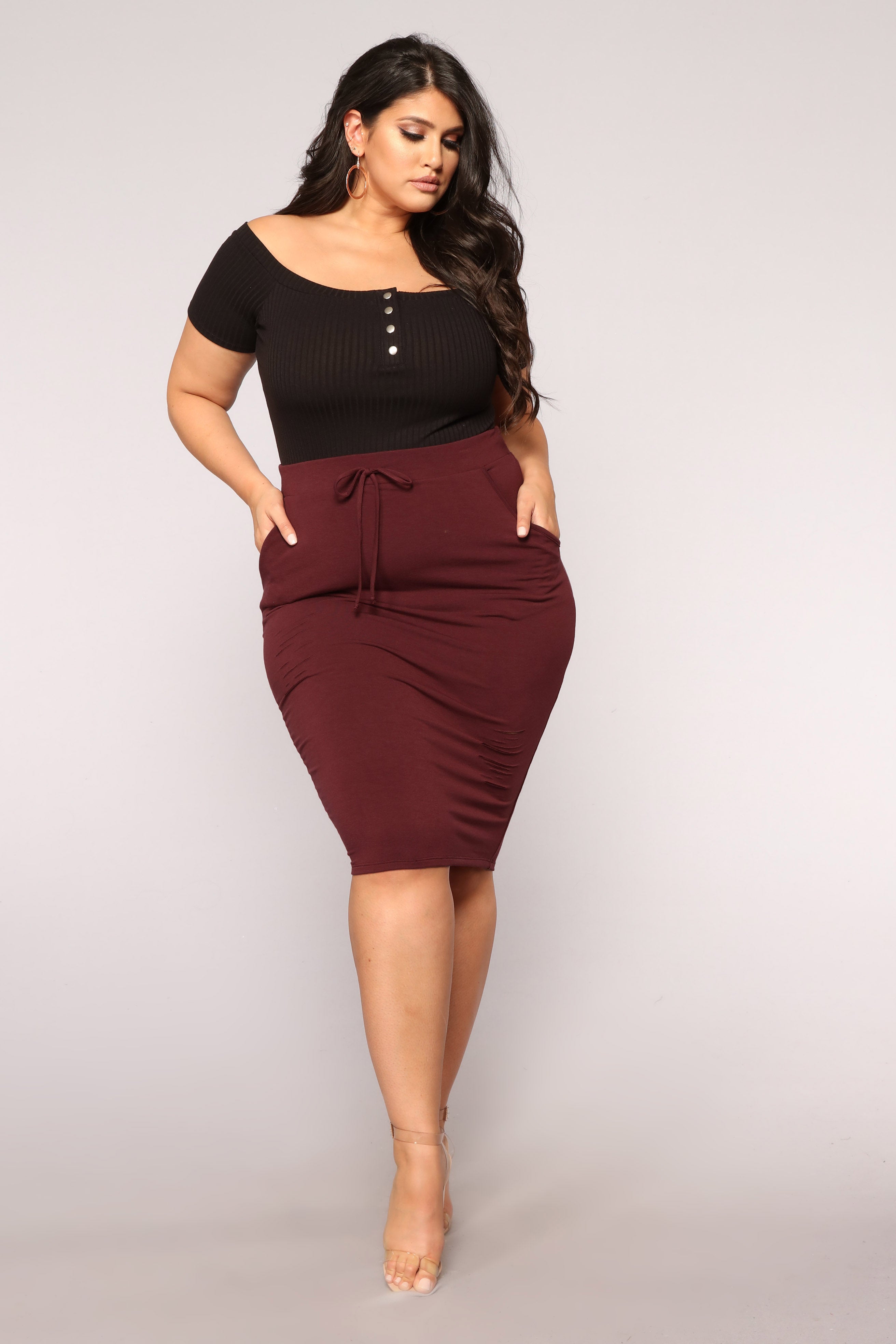 Casual Lover Skirt - Burgundy