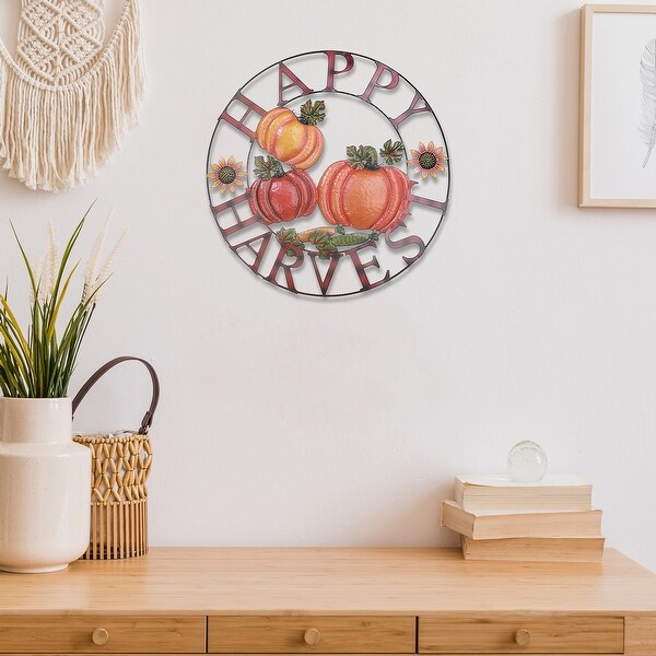 24 Pumpkin Wheel Wall Decor Happy Harvest