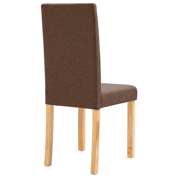 Dining Chairs 4 pcs Brown Fabric