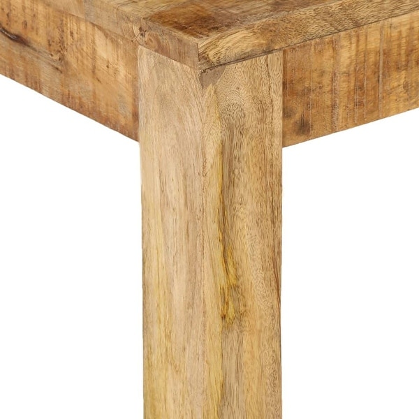 Wooden Square Coffee Table Side Table， Solid Mango Wood End Table Cound Table for Living Room Home， Office 31.5