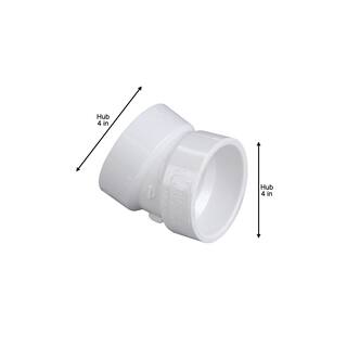 NIBCO 4 in. PVC 22-12-Degree Hub x Hub Elbow C4808HD4