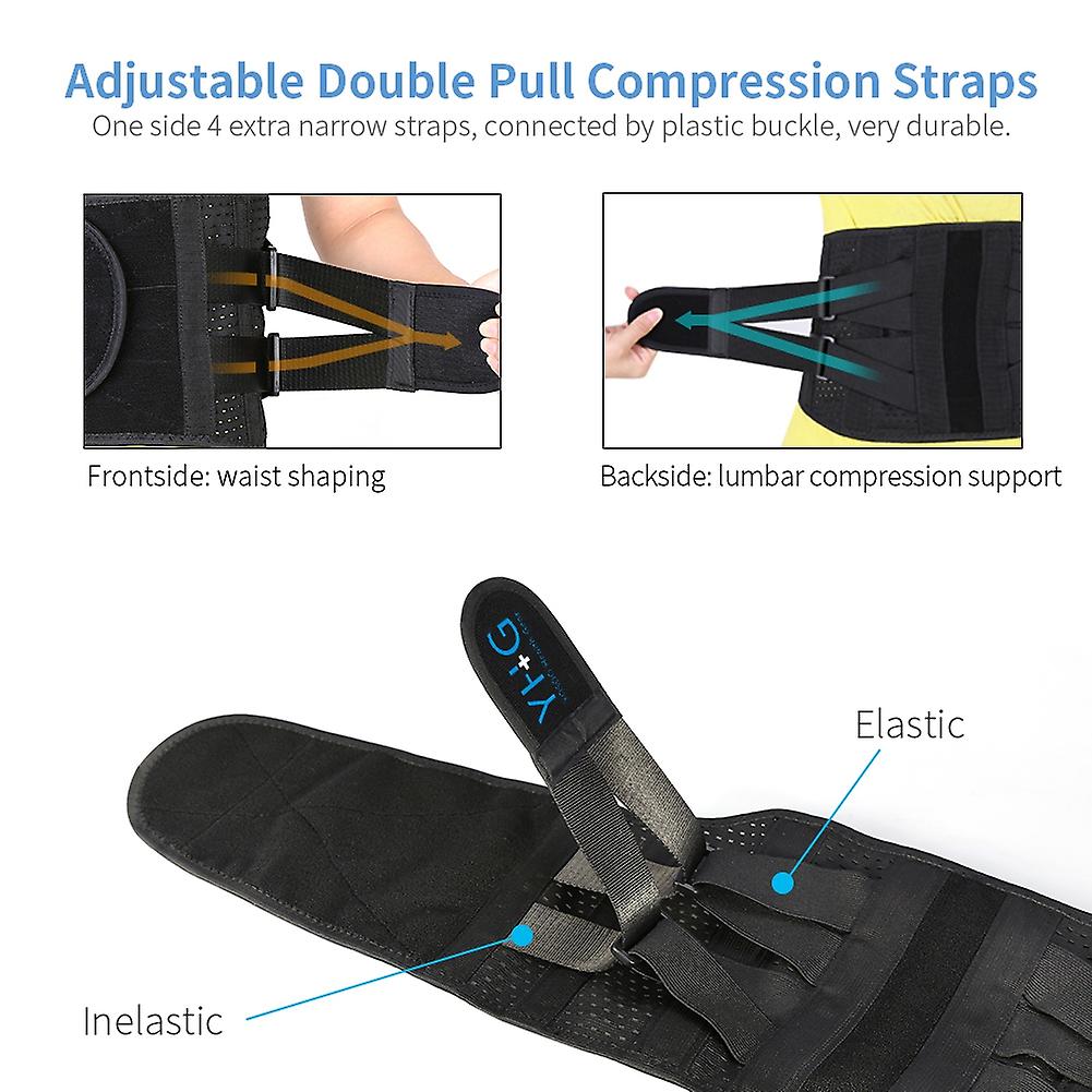 Yhg Double Pressure Nursing Belt Adjustable Lumbar Support Black Xl Code Suitable For Waist Cir