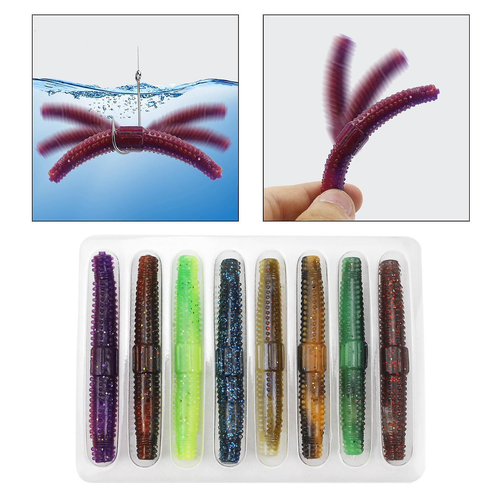 8x Fishing Worms Fishing Accessories Floating Easy To Use Fishing Soft Lures