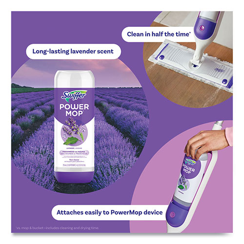 Procter and Gamble Swiffer PowerMop Cleaning Solution and Pads Refill Pack | Lavender， 25.3 oz Bottle and 5 Pads per Pack， 4 Packs