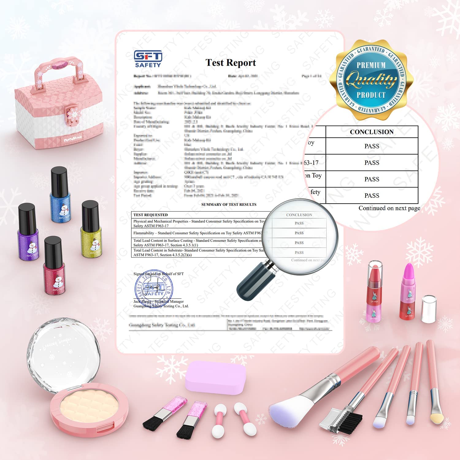 WATTNE Kids Makeup Kit for Girls 35 Pcs Washable Real Cosmetic， Safe and Non-Toxic Little Girl Makeup Set， Frozen Makeup Set for 3-12 Year Old Kids Toddler Girl Toys Christmas and Birthday Gift (Pink)