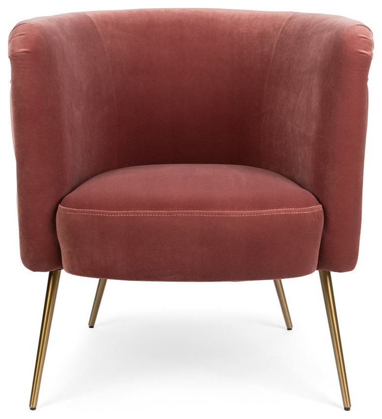 Pink Tufted Barrel Chair  Bold Monkey Such A Stud   Midcentury   Armchairs And Accent Chairs   by Luxury Furnitures  Houzz