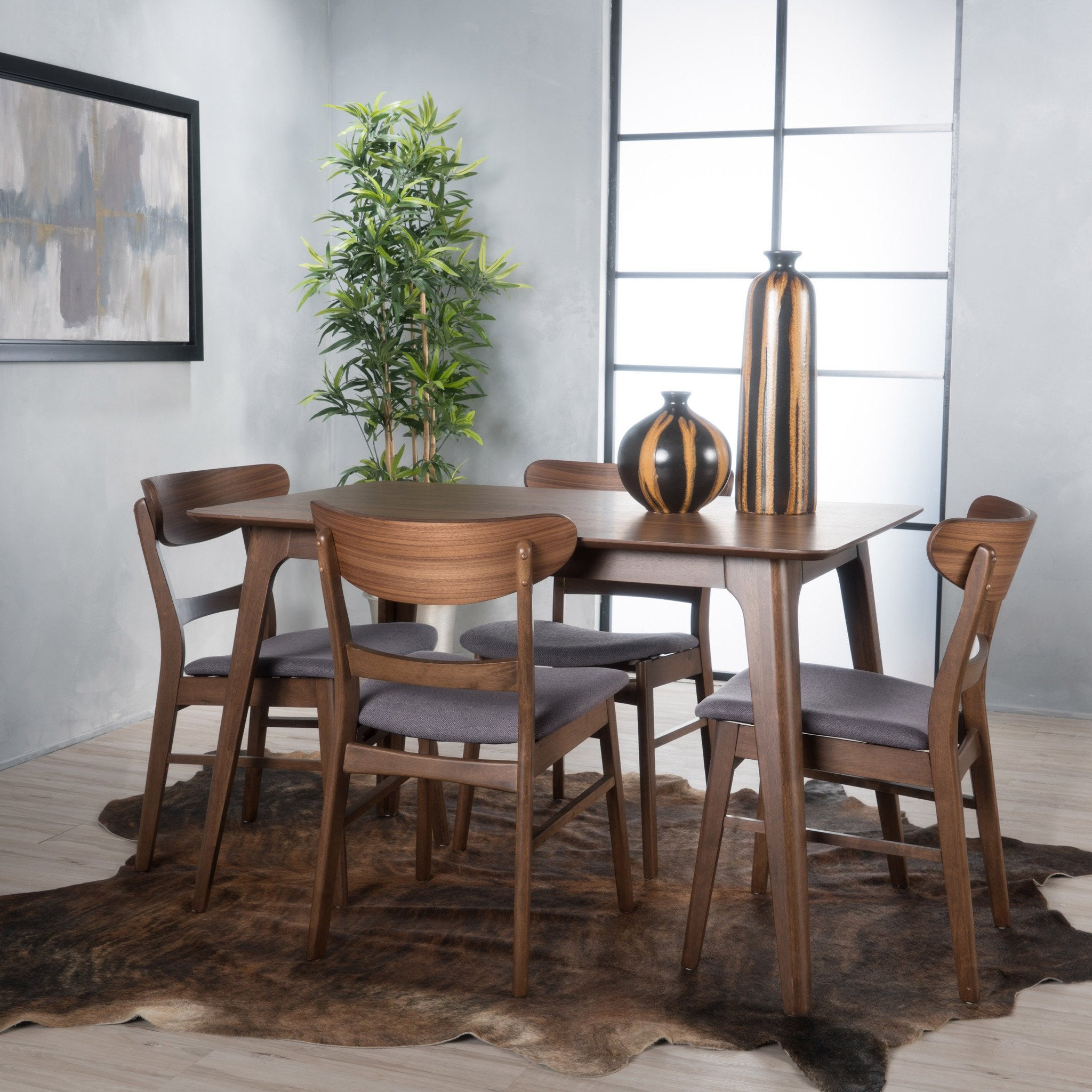 Colonial Mid-Century Modern 5 Piece Dining Set