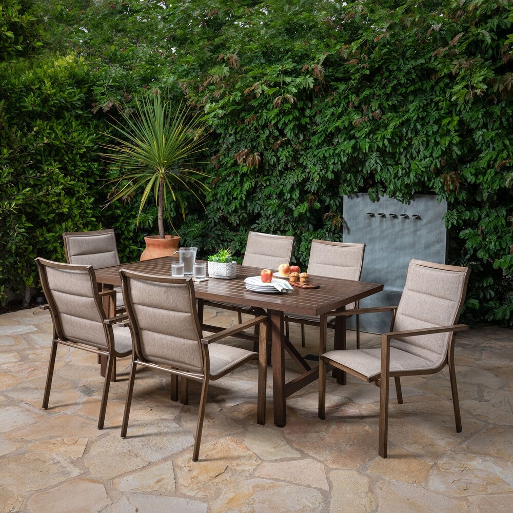 Hanover Fairhope Tan 7 Piece Outdoor Dining Set