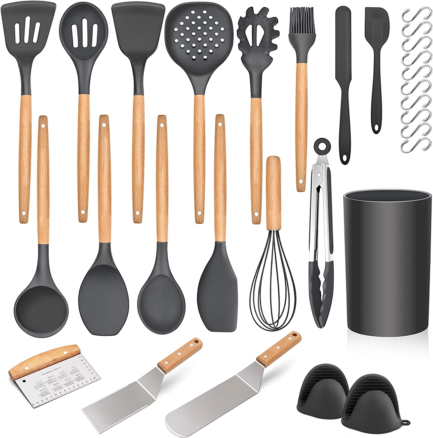 30 pieces of kitchen cooking utensils and brackets