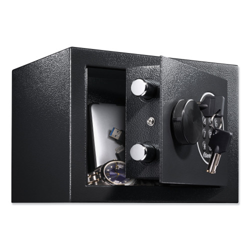 SentrySafe Electronic Security Safe， 0.14 cu ft， 9w x 6.6d x 6.6h， Black (X014E)