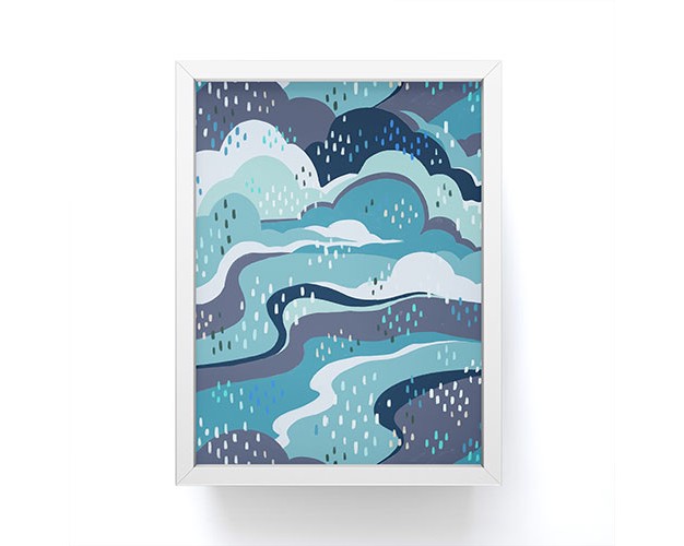 Avenie Land And Sky Ocean Surf Framed Mini Art Print Society6