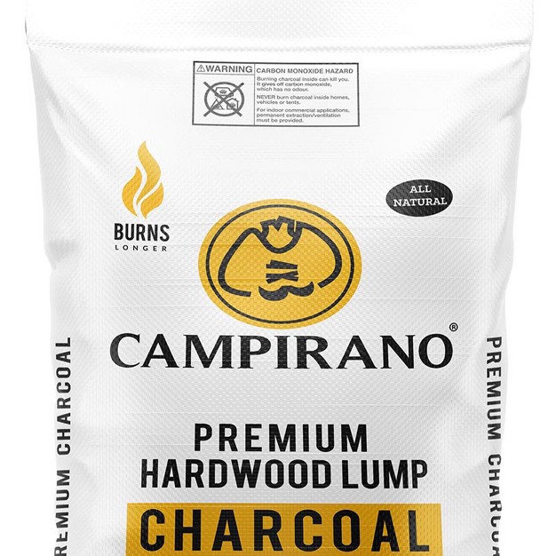 Campirano Premium All Natural Hardwood Bulk Black Lump Charcoal Burns Longer And Hotter Perfect For Smokers Or Ceramic Grills 40 Pound Bag 3 Pack