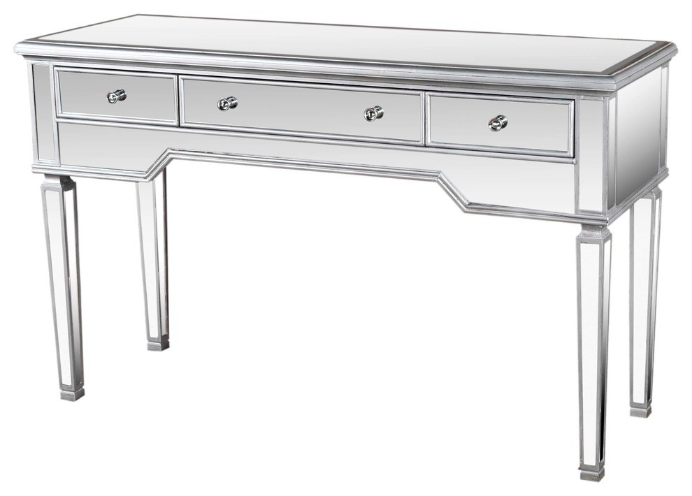 Console Mirrored Table With 3 Drawers   Transitional   Console Tables   by Furniture Import  ampExport Inc.  Houzz