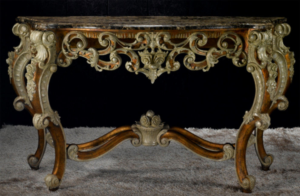 Infinity 66.5 quotBrown Marble Console Table   Traditional   Console Tables   by Infinity Furniture  Houzz