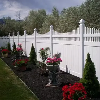 Anti climb fence pvc vinyl privacy with top picket fence panels outdoor