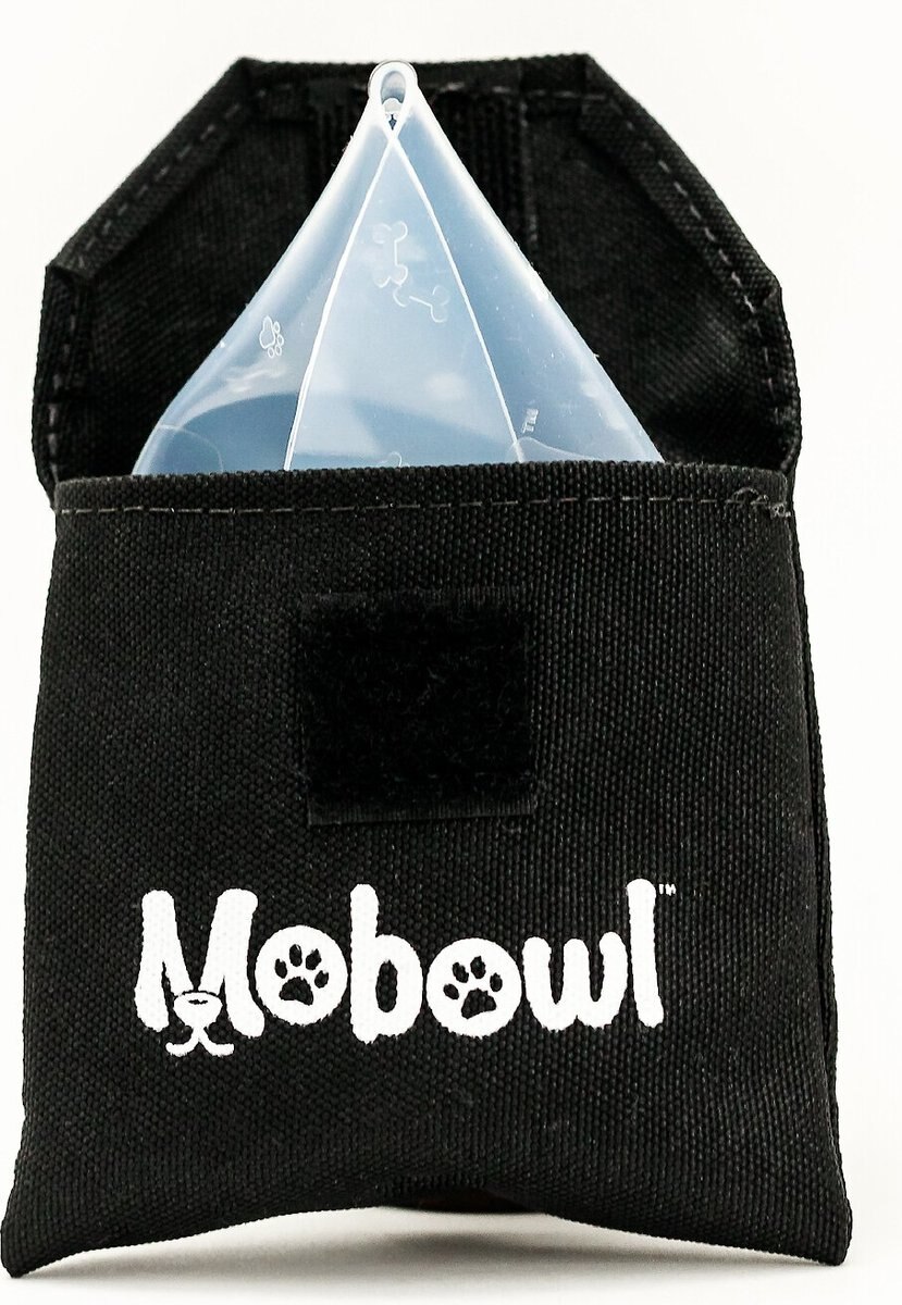 Mobowl Carrying Pouch Travel Dog and Cat Bowl， 2-cup