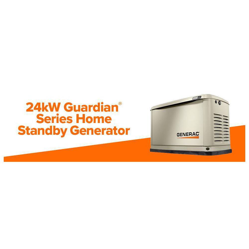 Generac Guardian 24000-Watt (LP)21000-Watt (NG) Air-Cooled Whole House Generator with Wi-Fi and 200-Amp Transfer Switch 72101