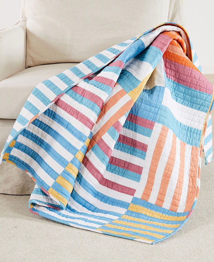 Levtex Sol Stripe Reversible Quilted Throw， 50 x 60