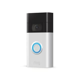 Ring Video Doorbell - Satin Nickel with Stick Up Cam Battery White B093CWLFHS