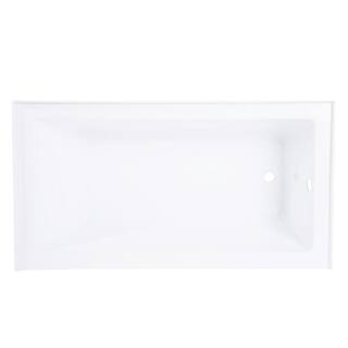 Aqua Eden Ella 60 in. Acrylic Right-Hand Drain Rectangular Alcove Bathtub in White HVTAP603622R