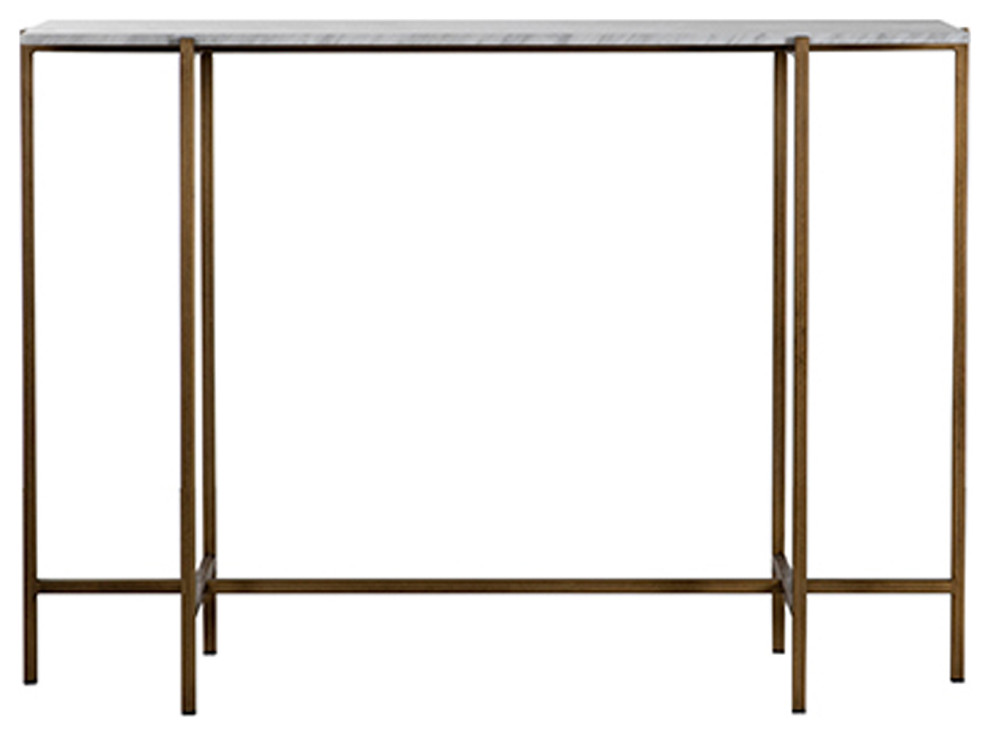 Retro Marble  ampBrass Finish Console   Contemporary   Console Tables   by Design Mix Furniture  Houzz