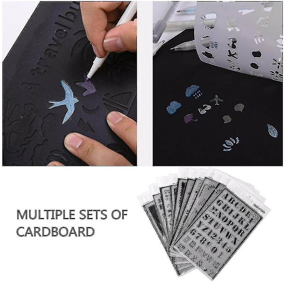 12 Pcs/set Bullet Stencil Set Plastic Planner Diy Drawing