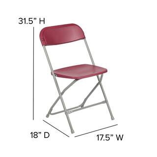 Carnegy Avenue Red Metal Folding Chair (Set of 10) CGA-LE-167358-RE-HD