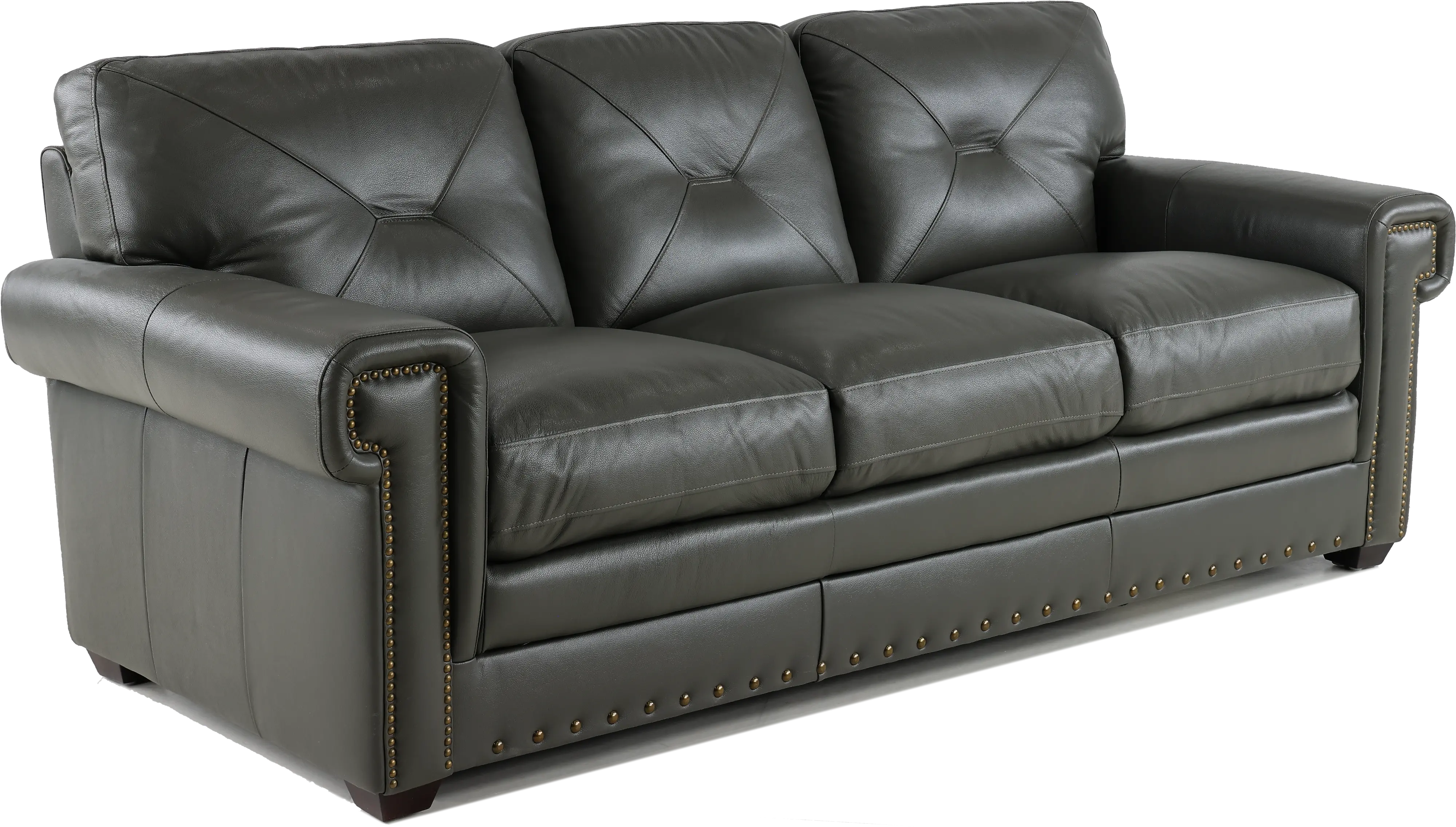 Derrick Gray Leather Sofa