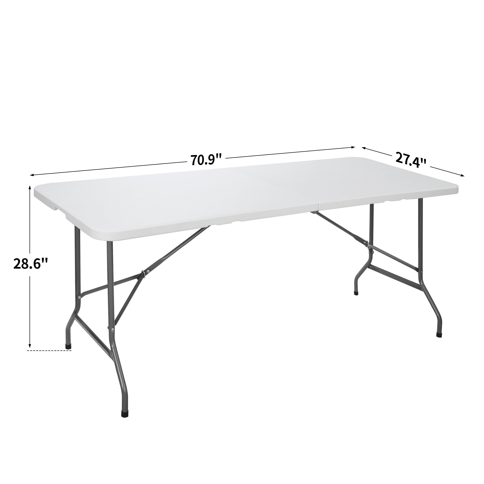 HomGarden 6FT x 2.3FT Portable Folding Picnic Table Outdoor Plastic Camping Card Table W/Handle