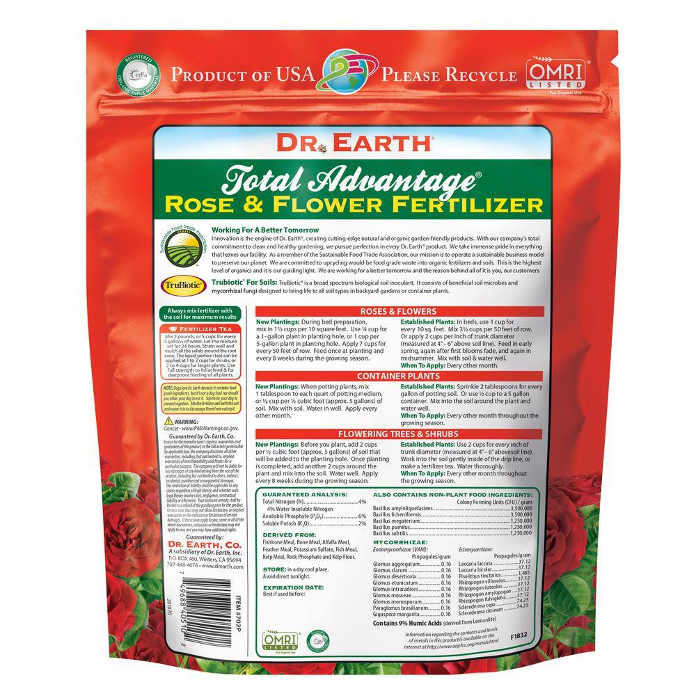 DR. EARTH 4 lbs. Organic Total Advantage Flower and Rose Food 100518427