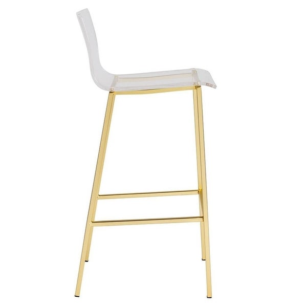 Sasha Counter Stool With Clear Seat and Golden Legs (Set of 3) - 35