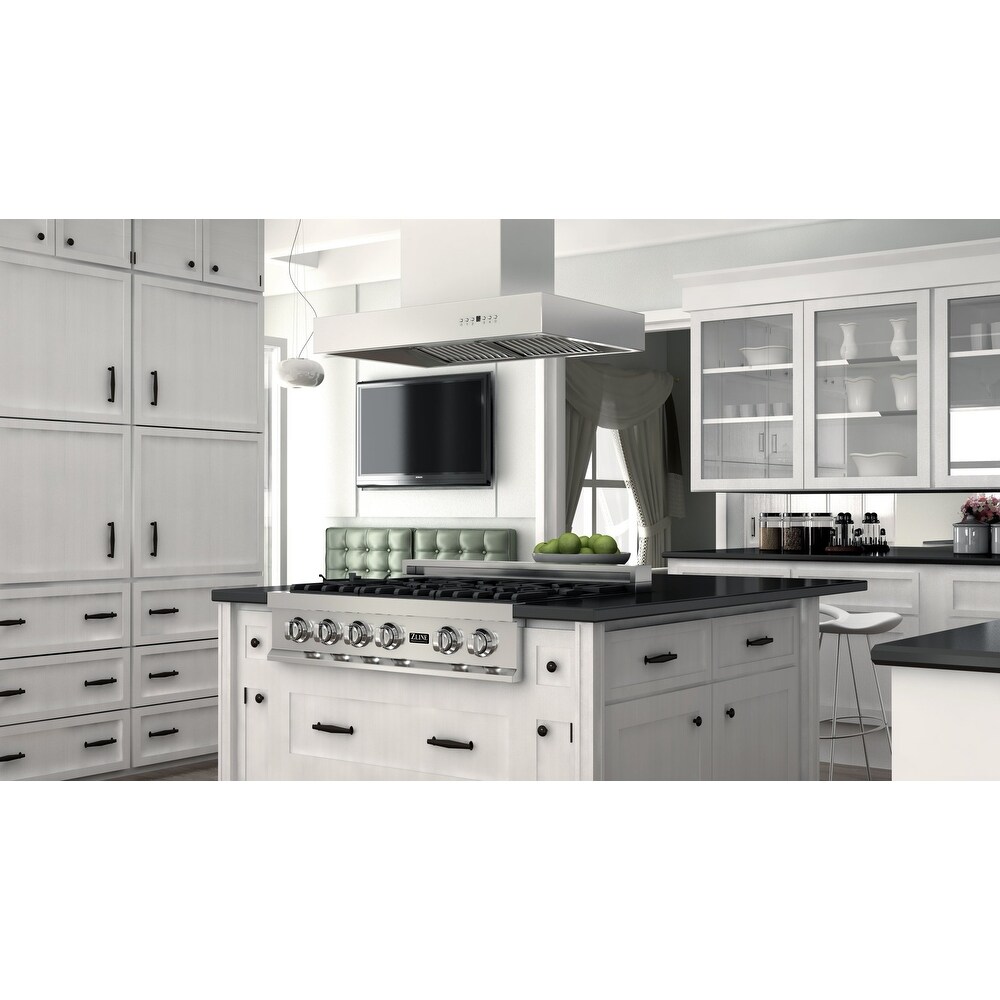 ZLINE Ducted Outdoor Island Mount Range Hood in Stainless Steel