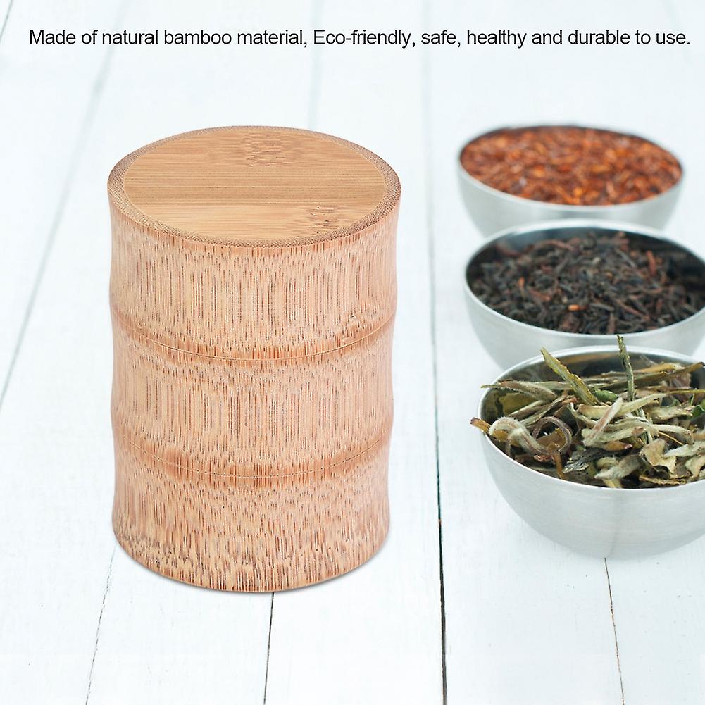 Portable Bamboo Tea Jar Storage Holder Container Box (S)