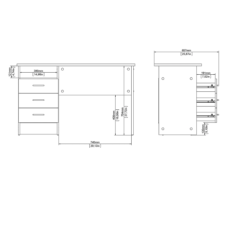 Tvilum Desk with 4 Drawers