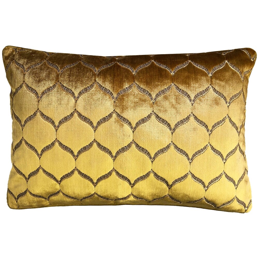 Rodeo Home Eliza Luxury Geomtric Cut Velvet Lumbar Pillow